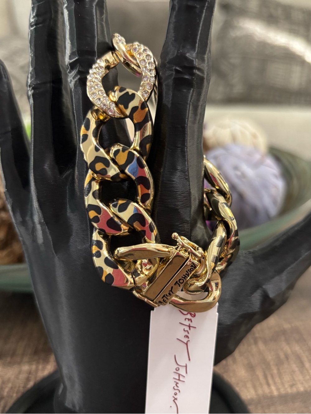 Betsey Johnson Gold Leopard Chain Link Bracelet - Picture 8 of 11